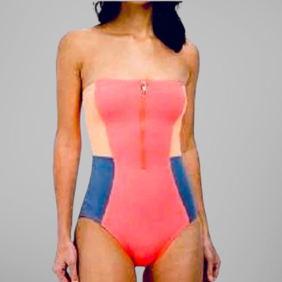 DKNY Colorblock Bandeau One Piece